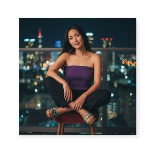 Vintage 90’s: Bette Paige ❤︎ Textured Strapless Tube Top ❤︎︎Amethyst Purple ❤︎ M